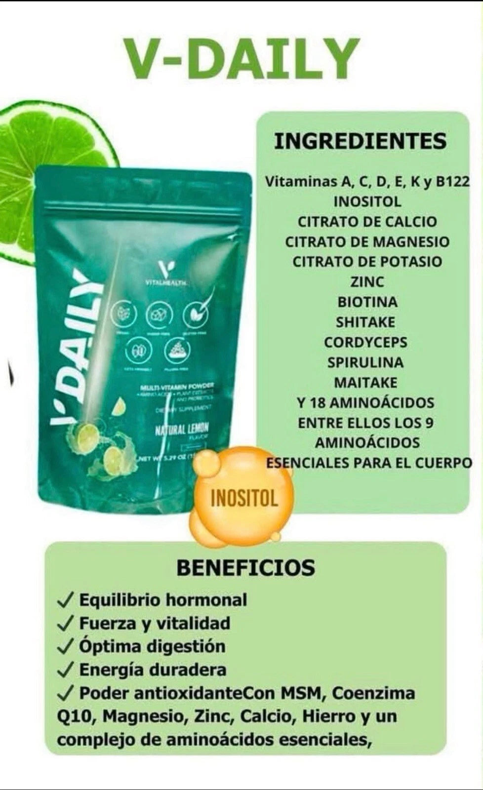 V-Daily VitalHealth Multi-Vitamin Powder Complete Nutrition Supplement